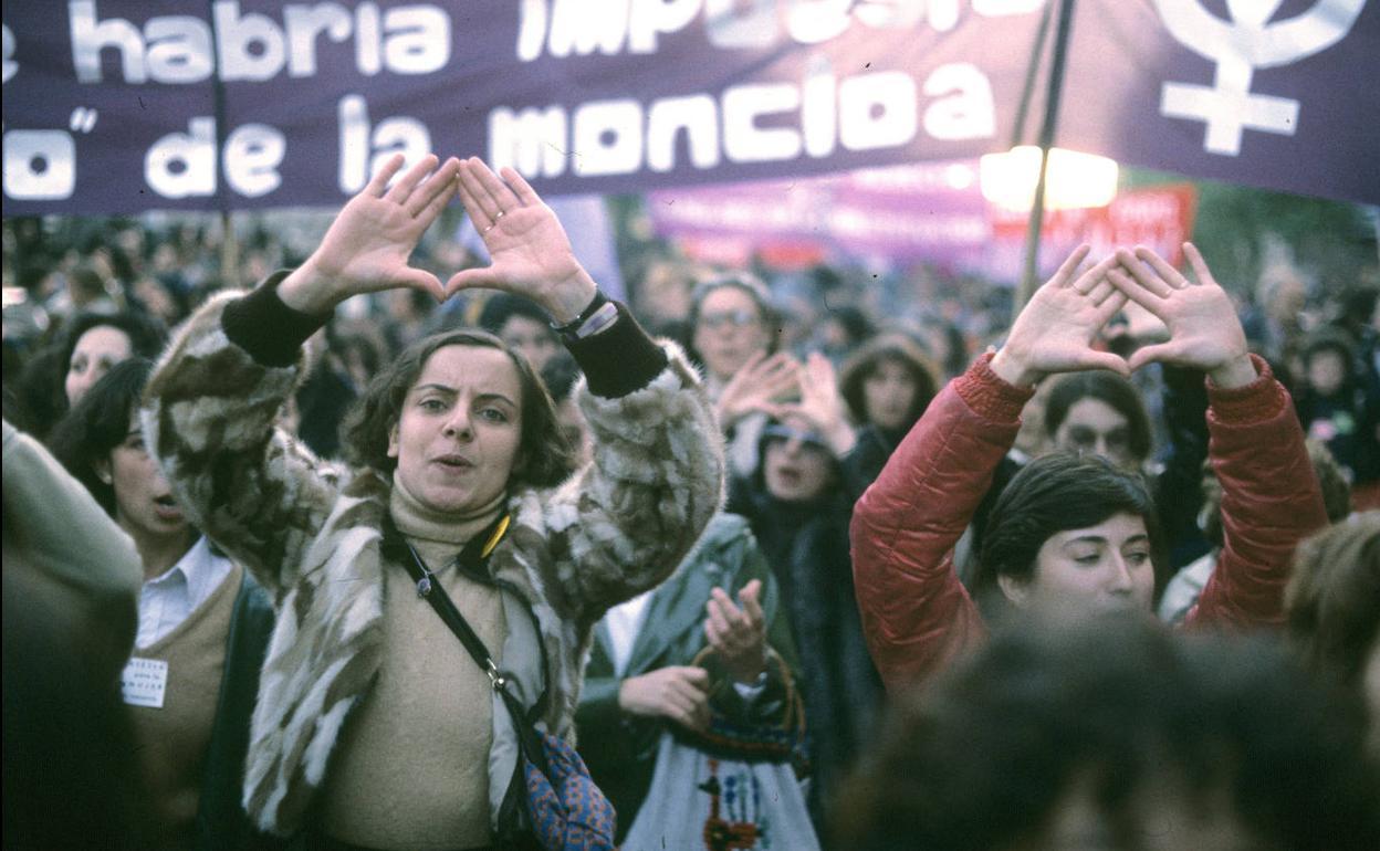 Feministas de Madrid se manifiestan por sus derechos en 1978.