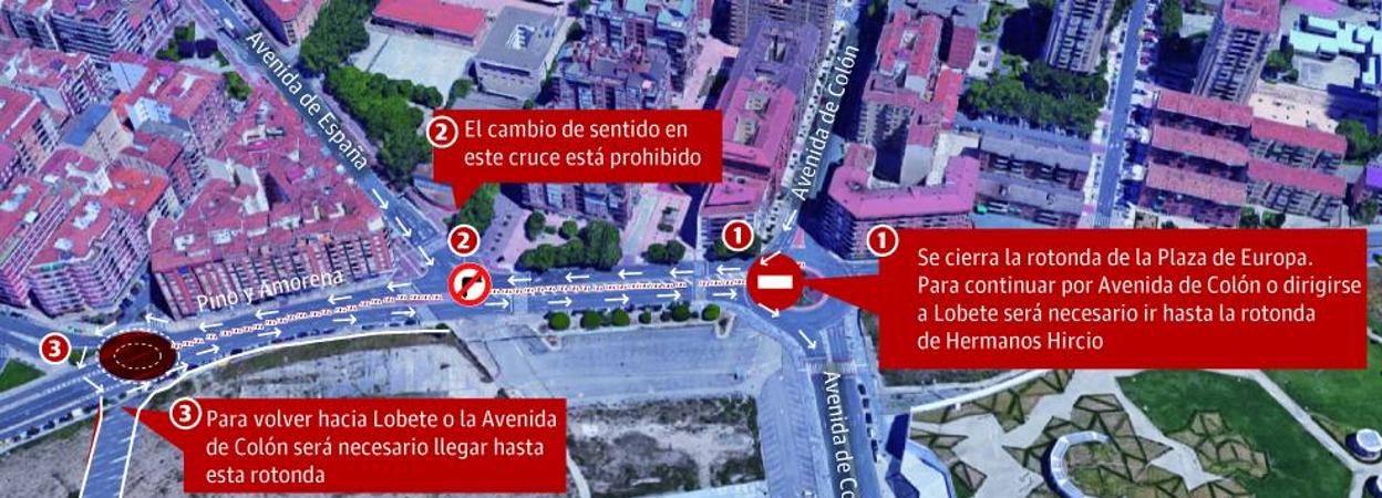 Afecciones al tráfico con el corte en avenida de Colón.