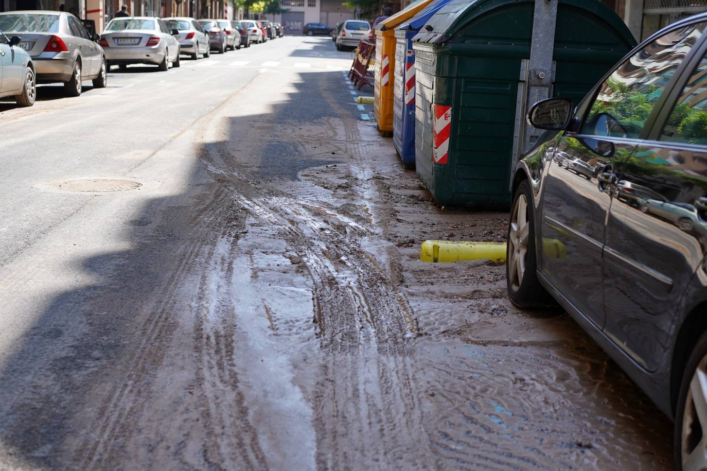 Fotos: Así ha quedado la calle Vitoria tras una nueva rotura de una tubería