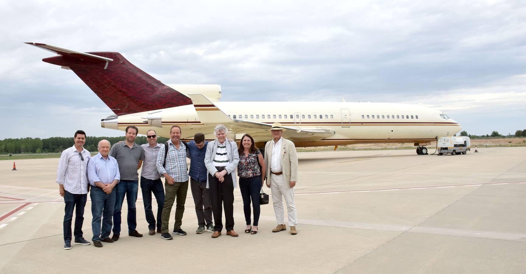 El Boeing-727, a punto de llegar a Agoncillo