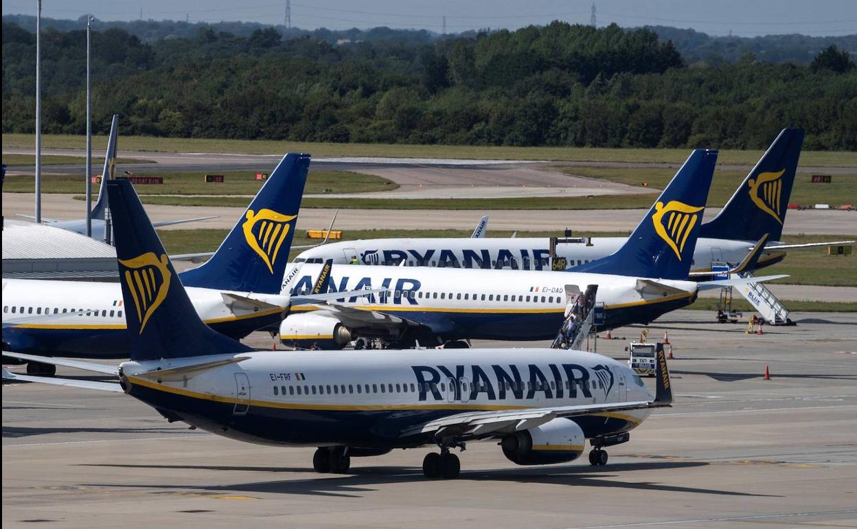 Aviones de Ryanair.