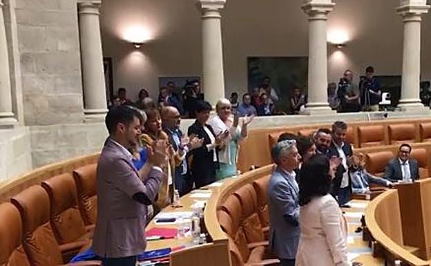 El aplauso tras el discurso de Andreu