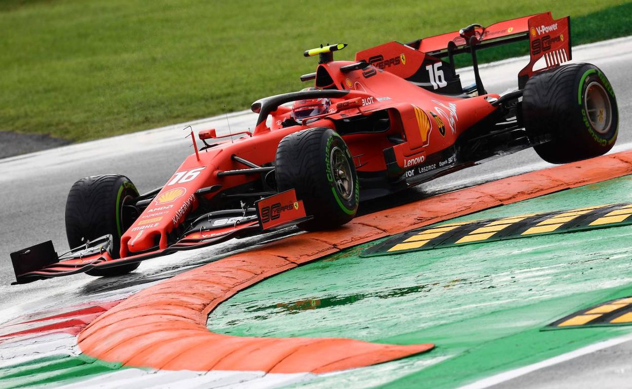 Charles Leclerc, en el circuito de Monza. 