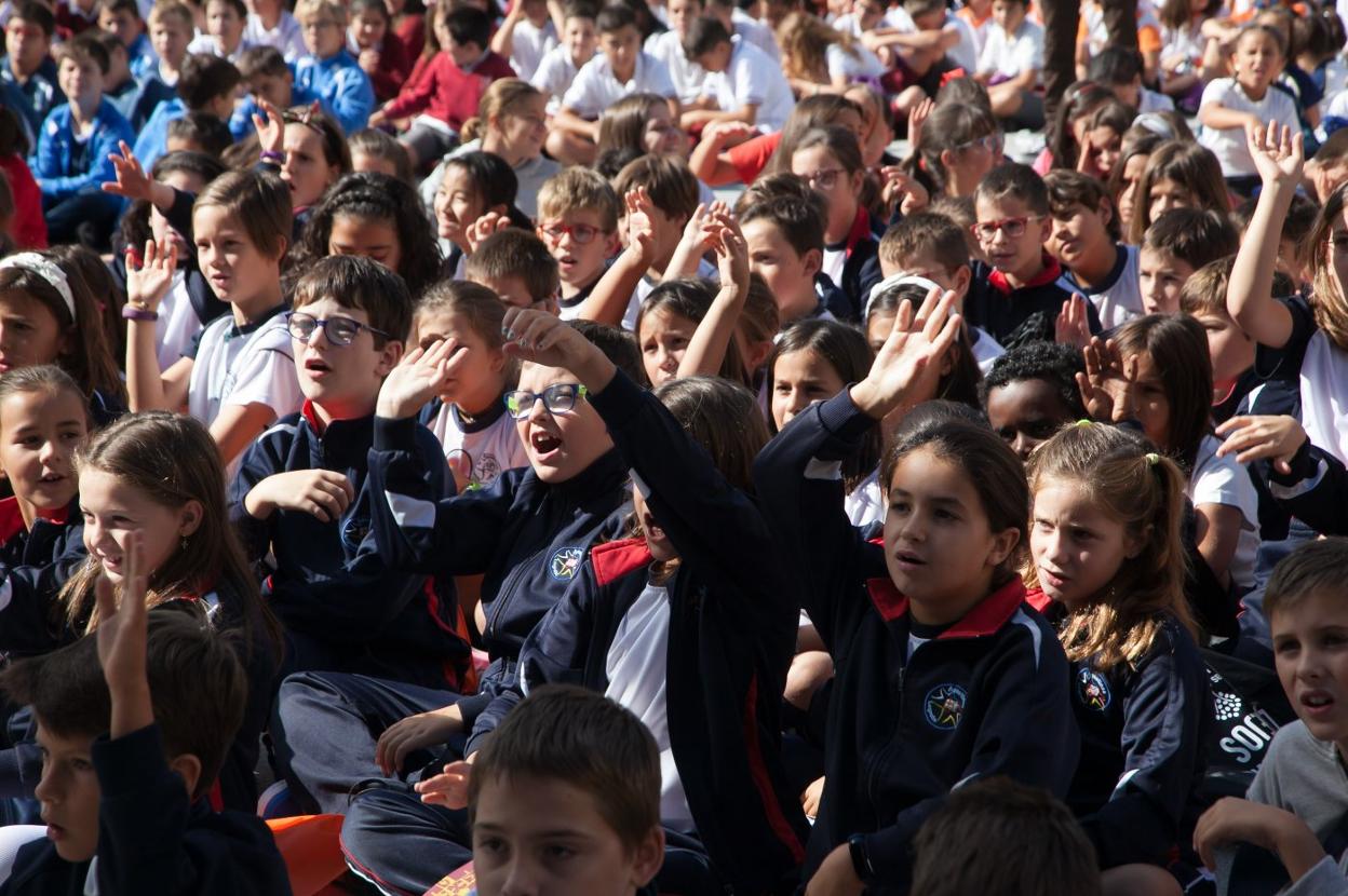 Escolares logroñeses en la apertura del curso el pasado viernes. 