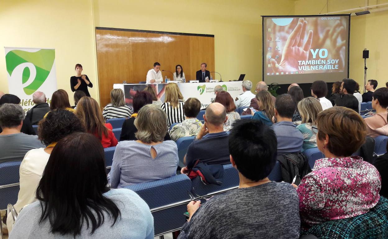 Un momento de la jornada sobre suicidio.