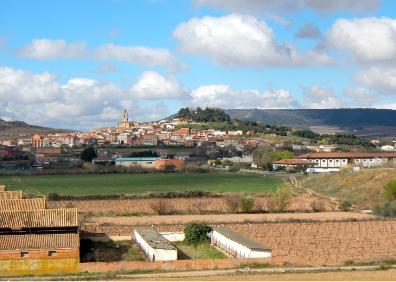 Imagen secundaria 1 - Pantano de La Grajera, vista de Navarrete y portada románica de su cementerio