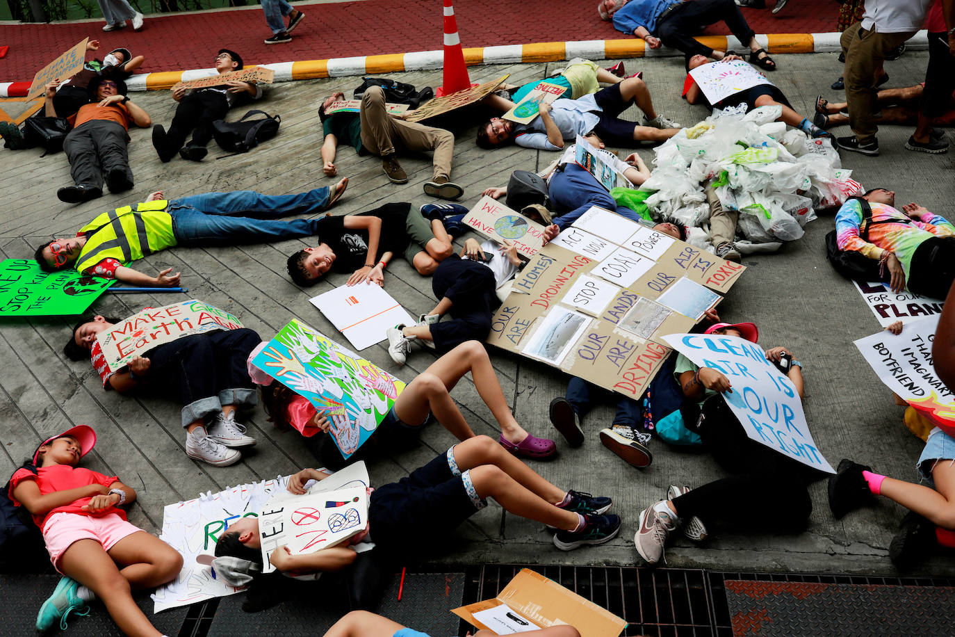 Momento de protesta en Bangkok. 