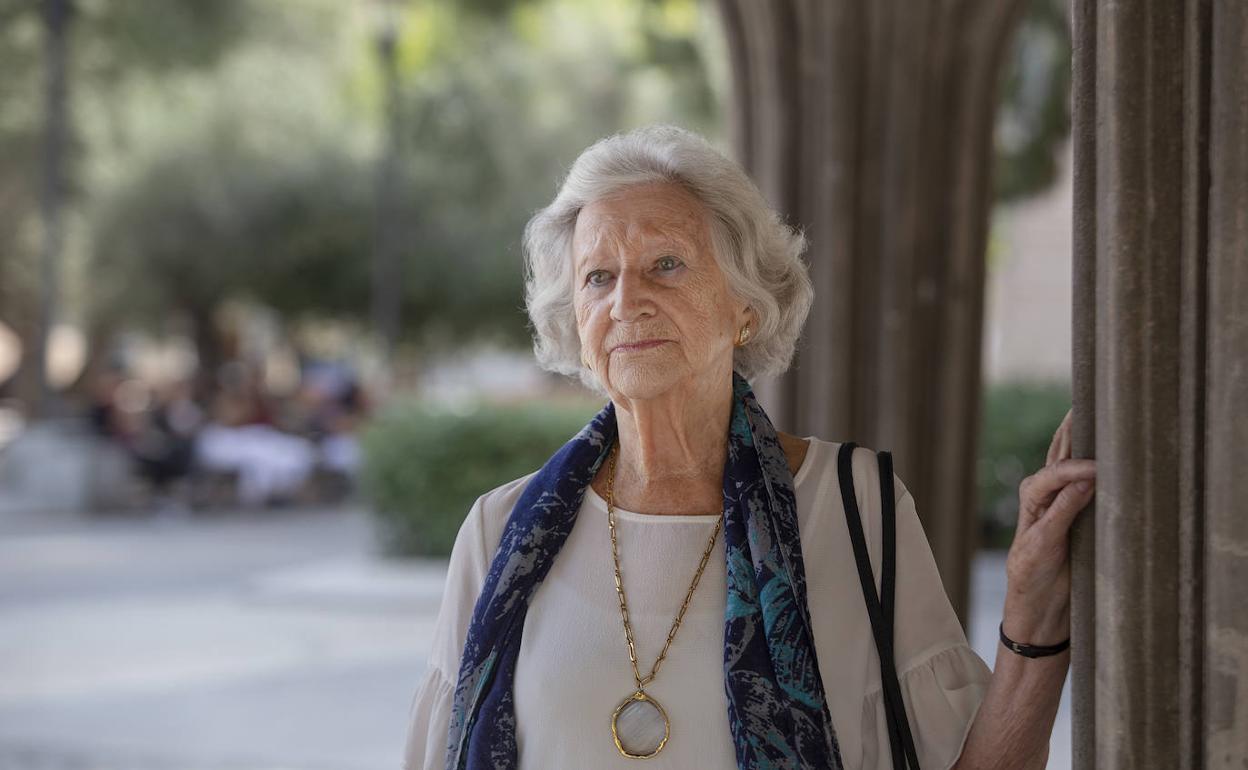 Milagros Uyá en la Plaza Colón de Madrid, en un acto de Accem.