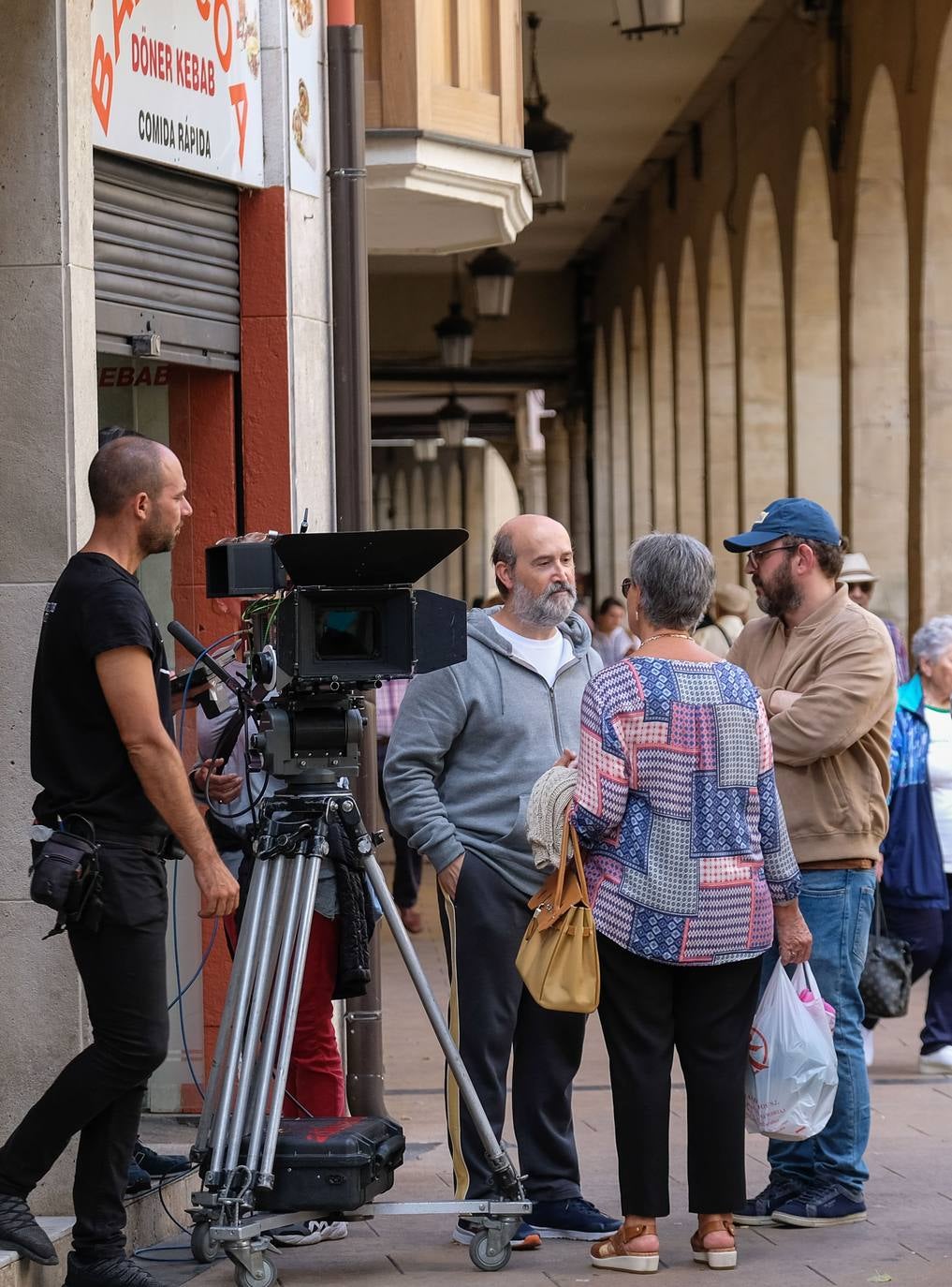 Javier Cámara rueda en Logroño su serie 'Vota Juan'