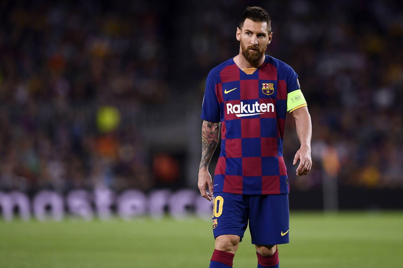 Leo Messi, durante el partido contra el Inter. 