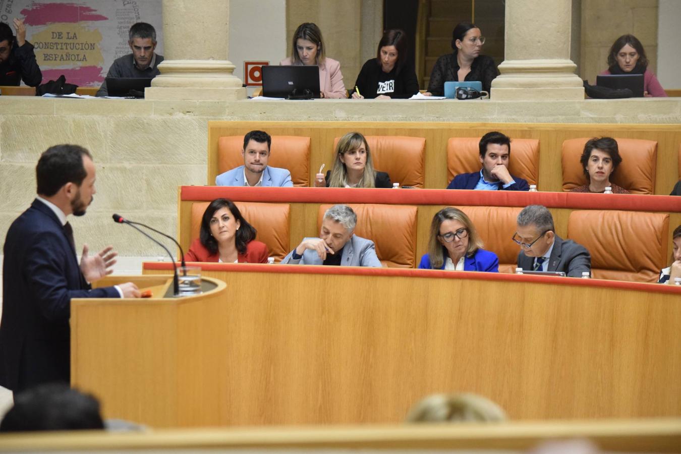 Sesión plenaria en el Parlamento de La Rioja. 