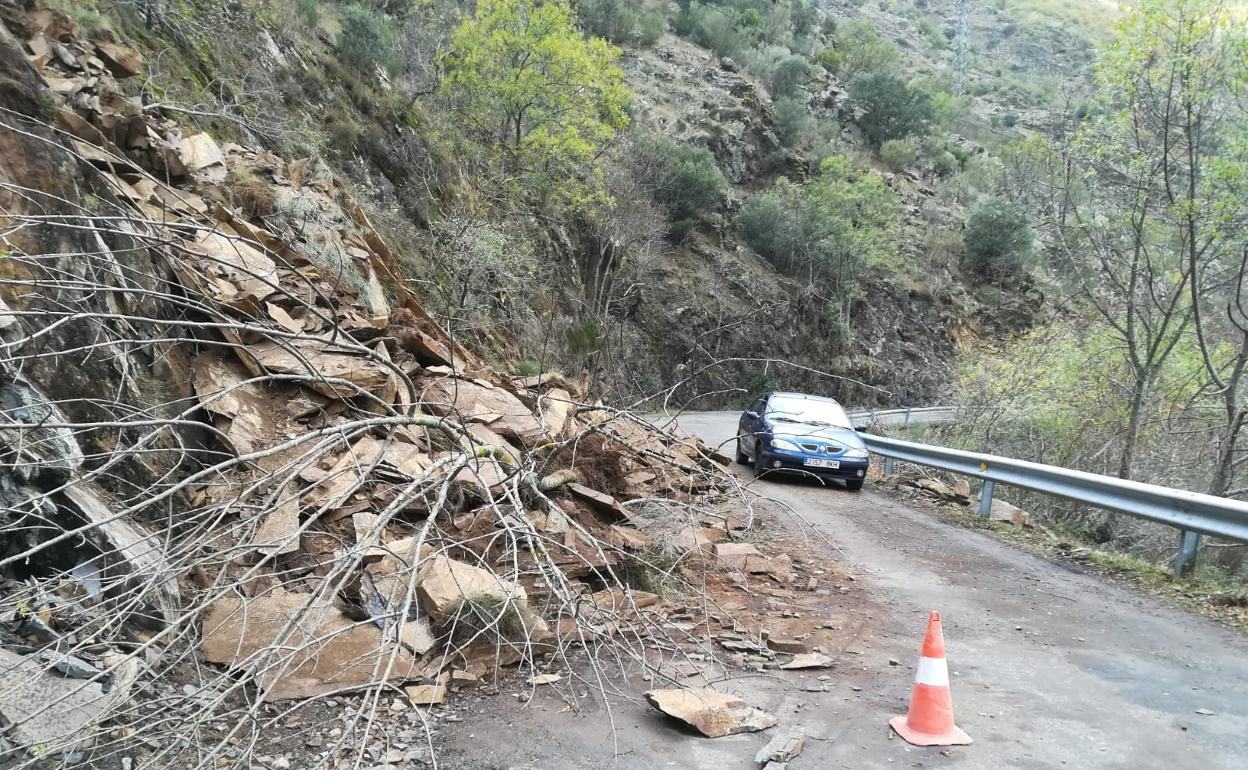 Tramo afectado por el desprendimiento