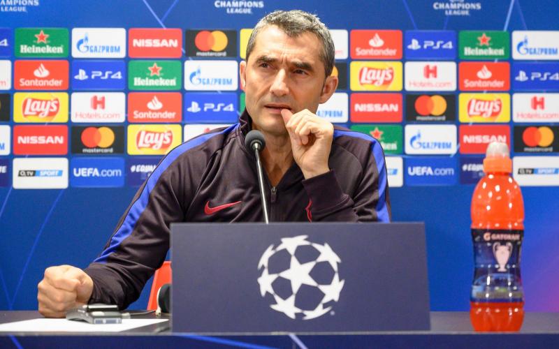 Ernesto Valverde, entrenador del Barcelona en rueda de prensa