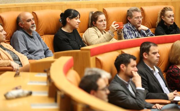 Riojanos interesados y miembros de las distintas formaciones políticas han estado presentes en el hemiciclo durante la lectura del manifiesto
