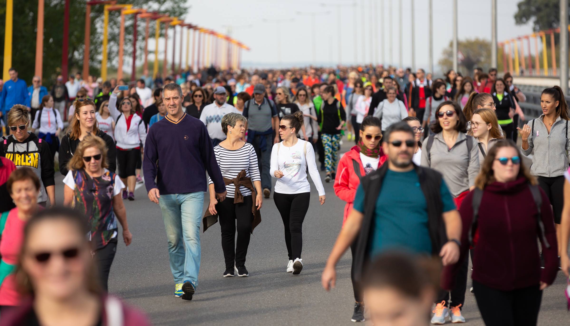 Los marchosos tienen que completar un recorrido llano de 19 kilómetros, desde la capital riojana hacia Villamediana de Iregua, Alberite y Lardero