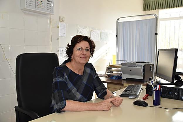 Luisa Valero Crespo ayer en el consultorio de Pipaona de Ocón