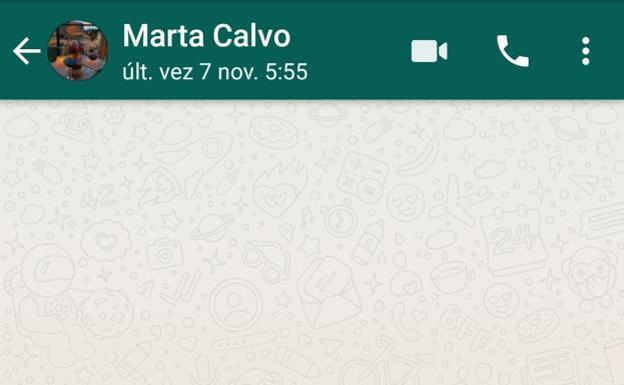 Whatsapp de Marta Calvo, con su última conexión.