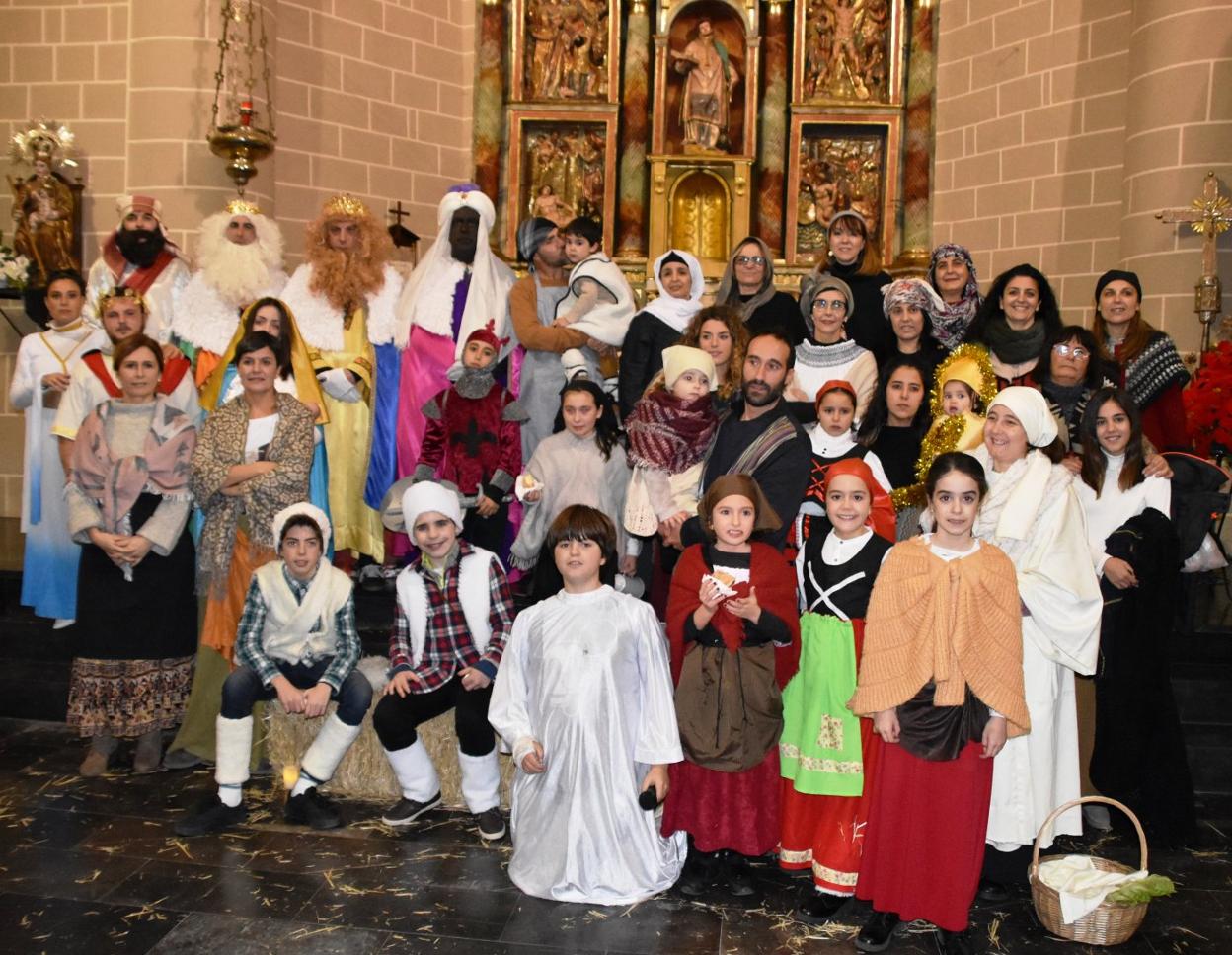 Participantes en Belén Viviente de Galilea, ayer.
