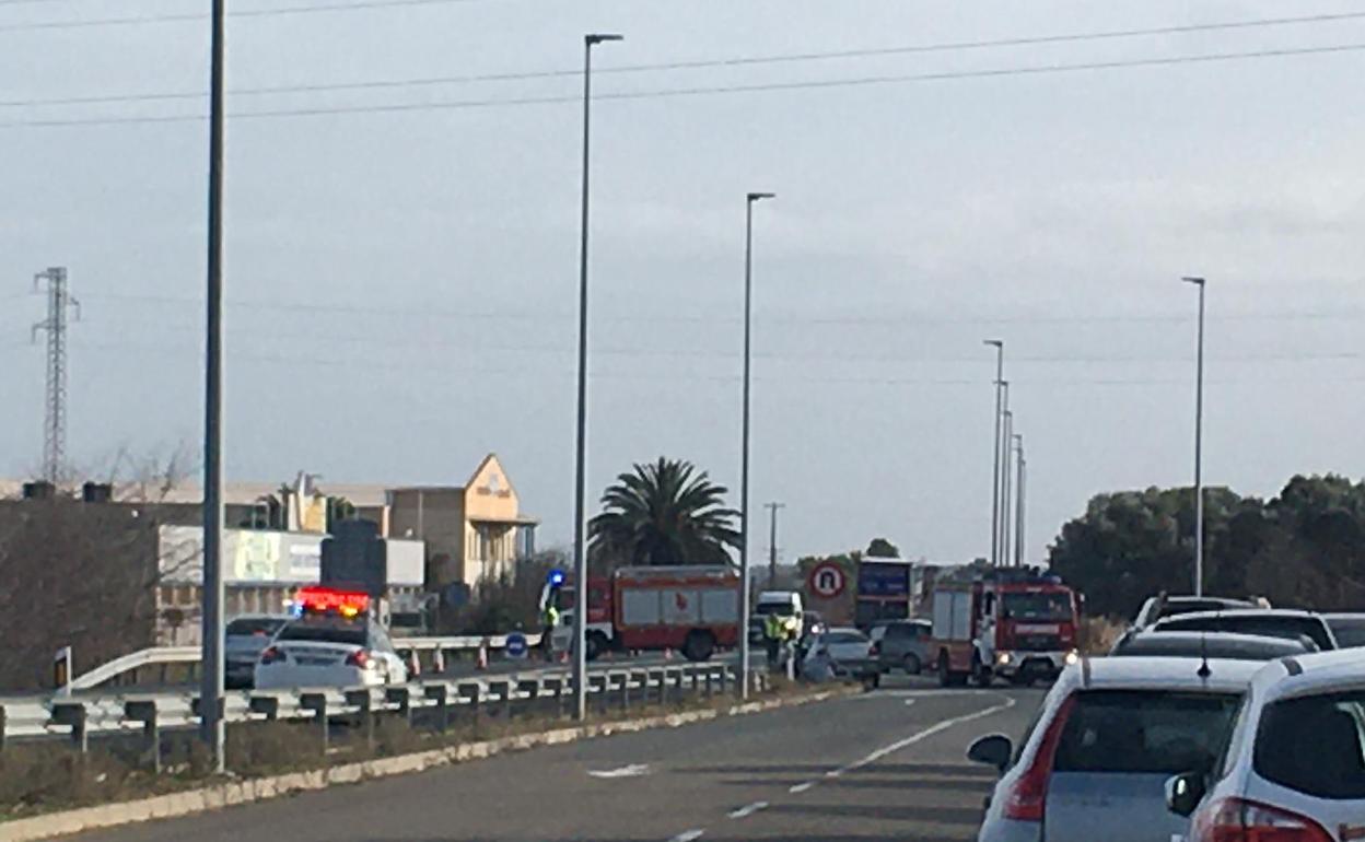 Cuatro heridos en un accidente en la N-232 en Calahorra