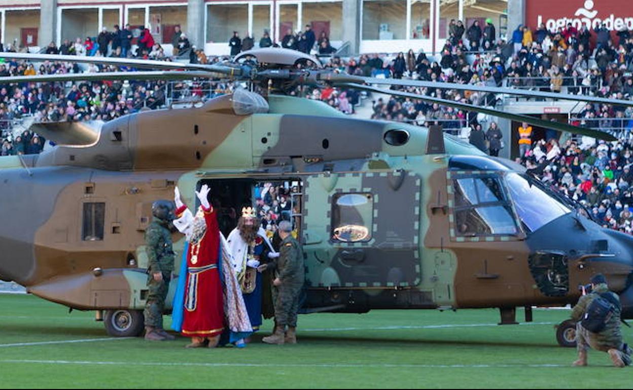 La llegada de los Reyes a Las Gaunas, el año pasado