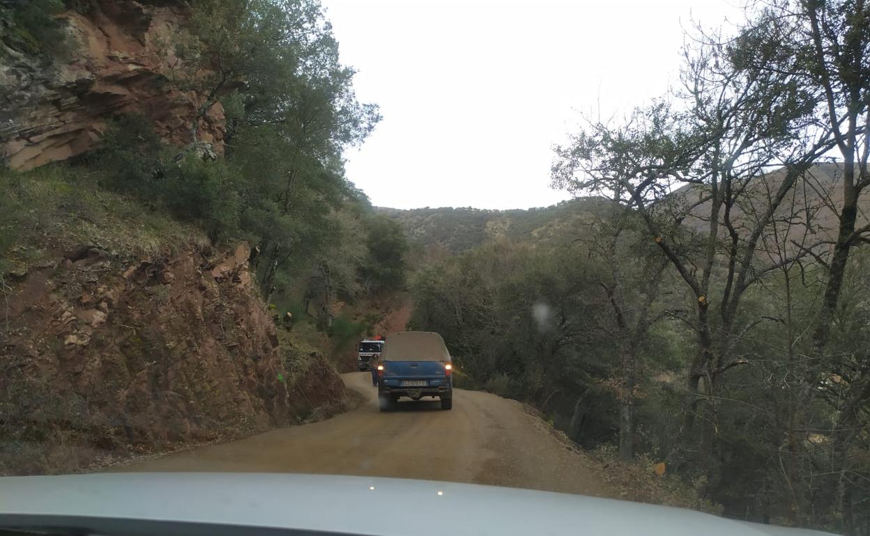 Vista de la pista forestal ayer por la tarde.L.R.