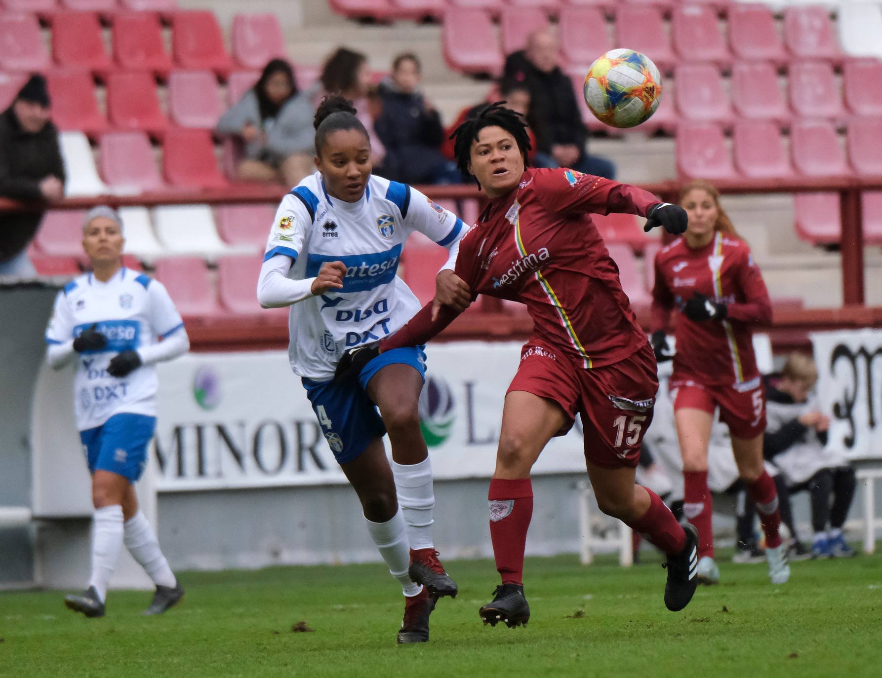 Riojanas y canarias han firmado tablas en Las Gaunas y la delantera zambiana se ha despedido de la afición riojana.