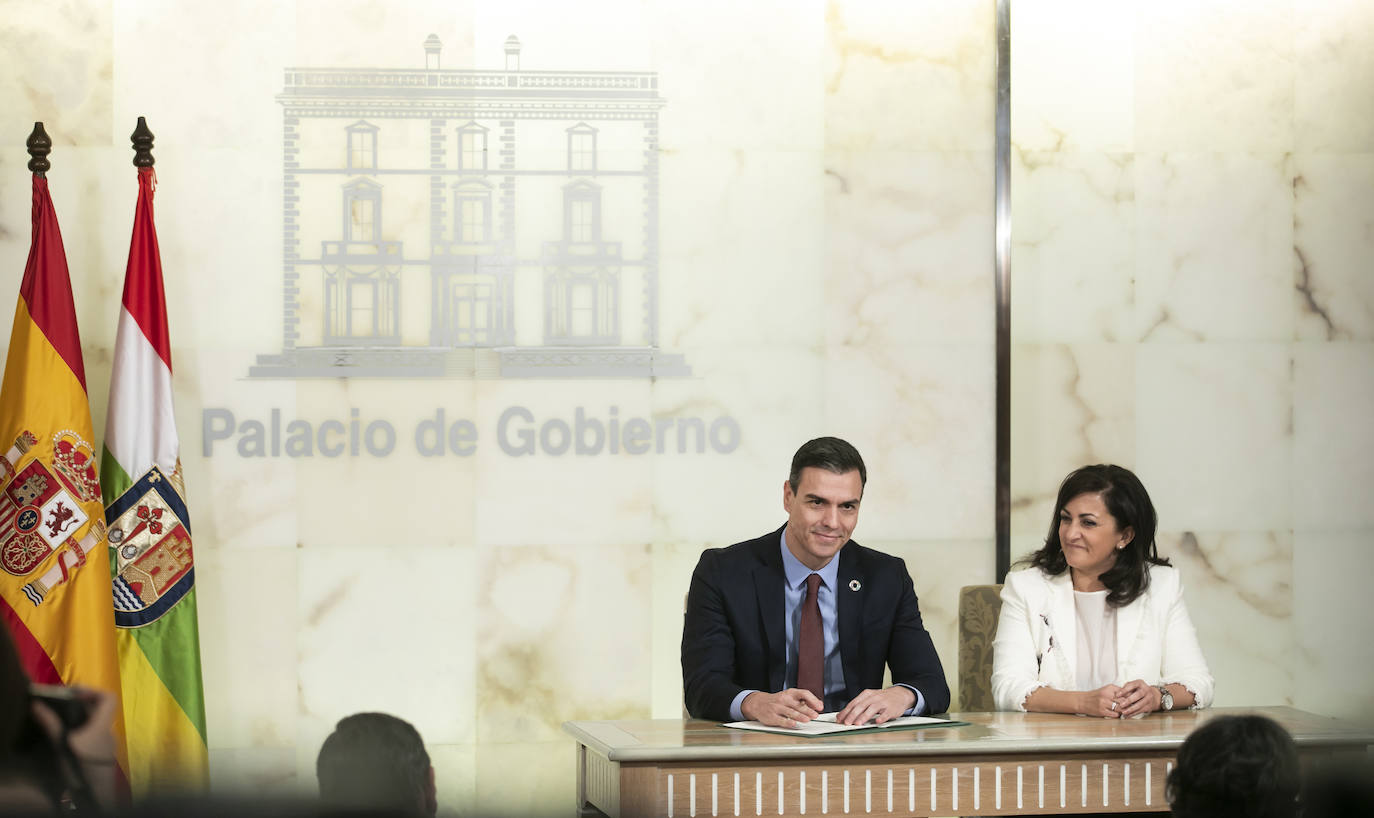 Fotos: Así ha sido el encuentro entre Andreu y Sánchez en La Rioja