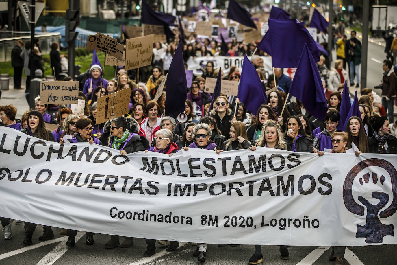 Fotos: 8M: Manifestación del Día Internacional de la Mujer en Logroño