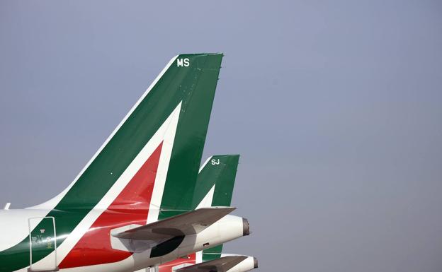 Alitalia, la aerolínea de bandera italiana. 