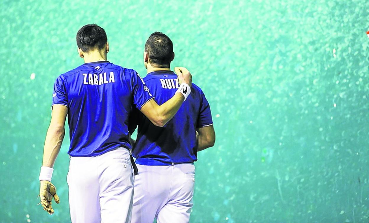 Zabala y Pedro Ruiz, durante un partido anterior. 