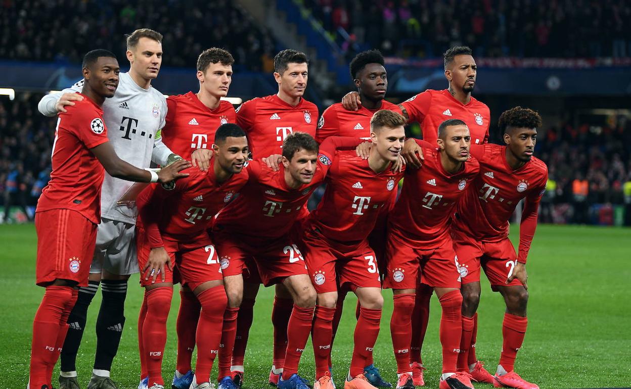 Once del Bayern de Múnich antes del partido de Champions frente al Chelsea. 