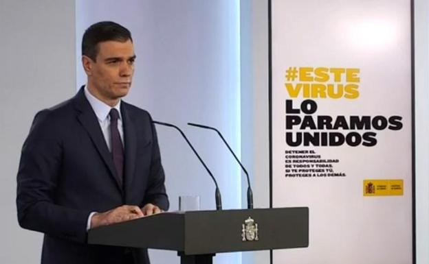 Pedro Sánchez, durante su comparecencia este sábado.