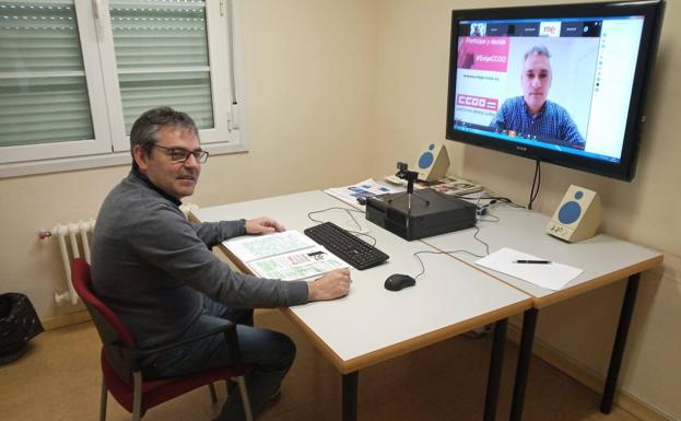 Izquierdo y Ruano, en videoconferencia. 