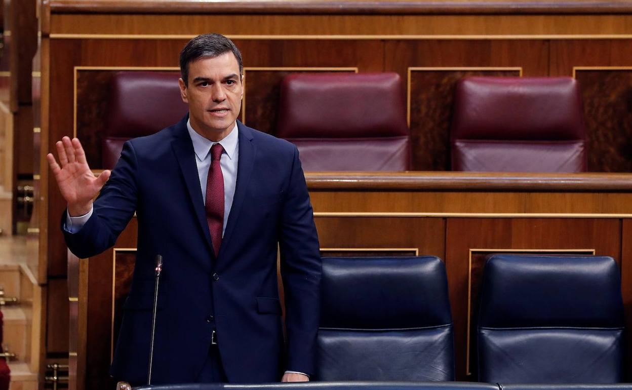 El presidente del Gobierno, Pedro Sánchez durante la sesión de control al ejecutivo en el Congreso.