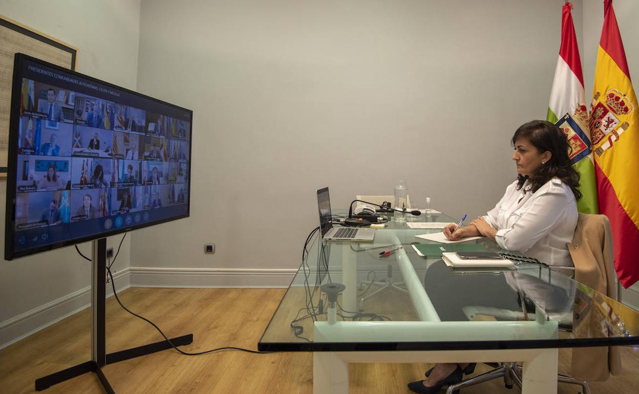 Andreu, durante la reunión telemática con el resto de presidentes autonómicos. 