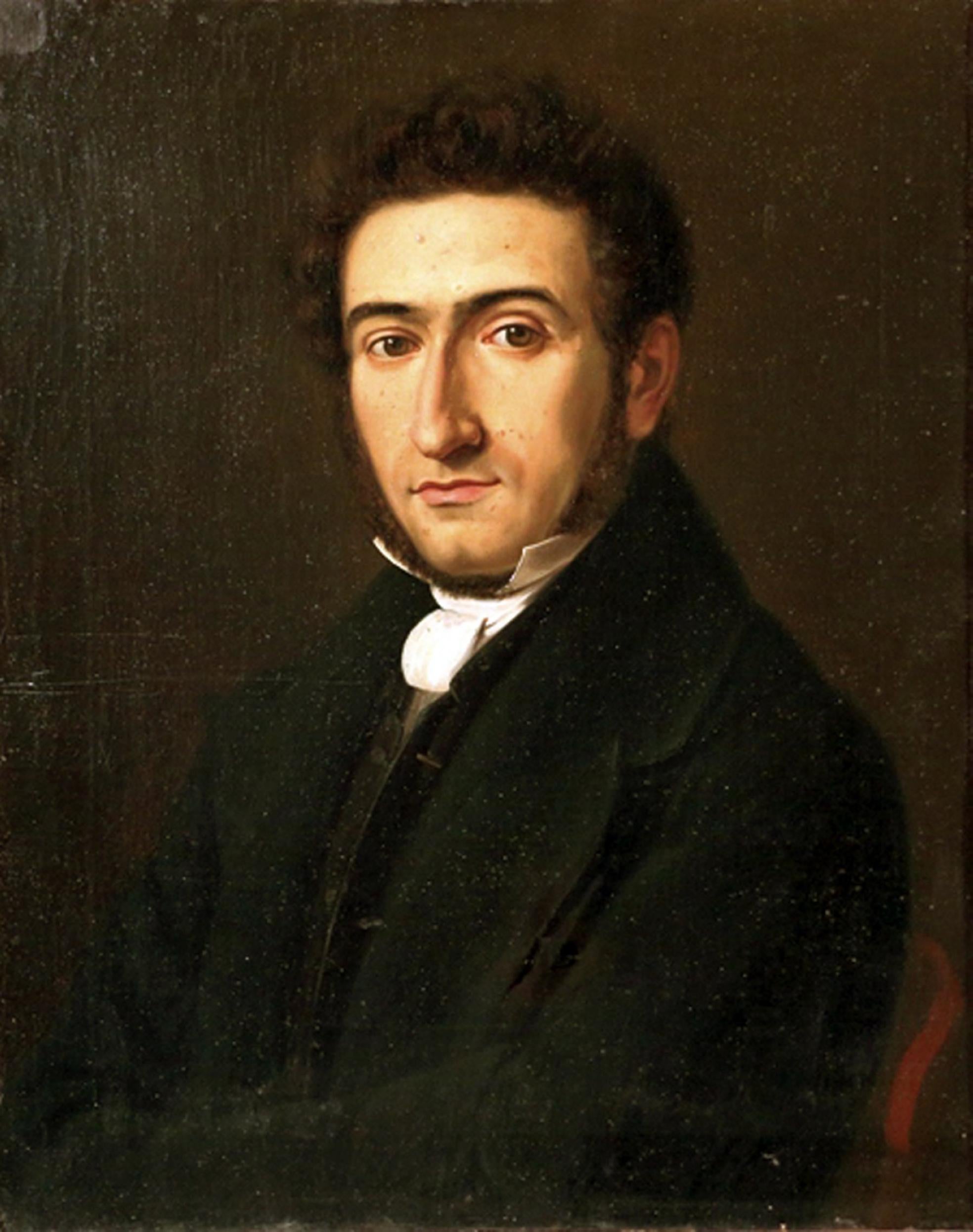 Retrato del científico riojano Mariano de la Paz Graells en su juventud, óleo pintado por José Arrau Barba. 