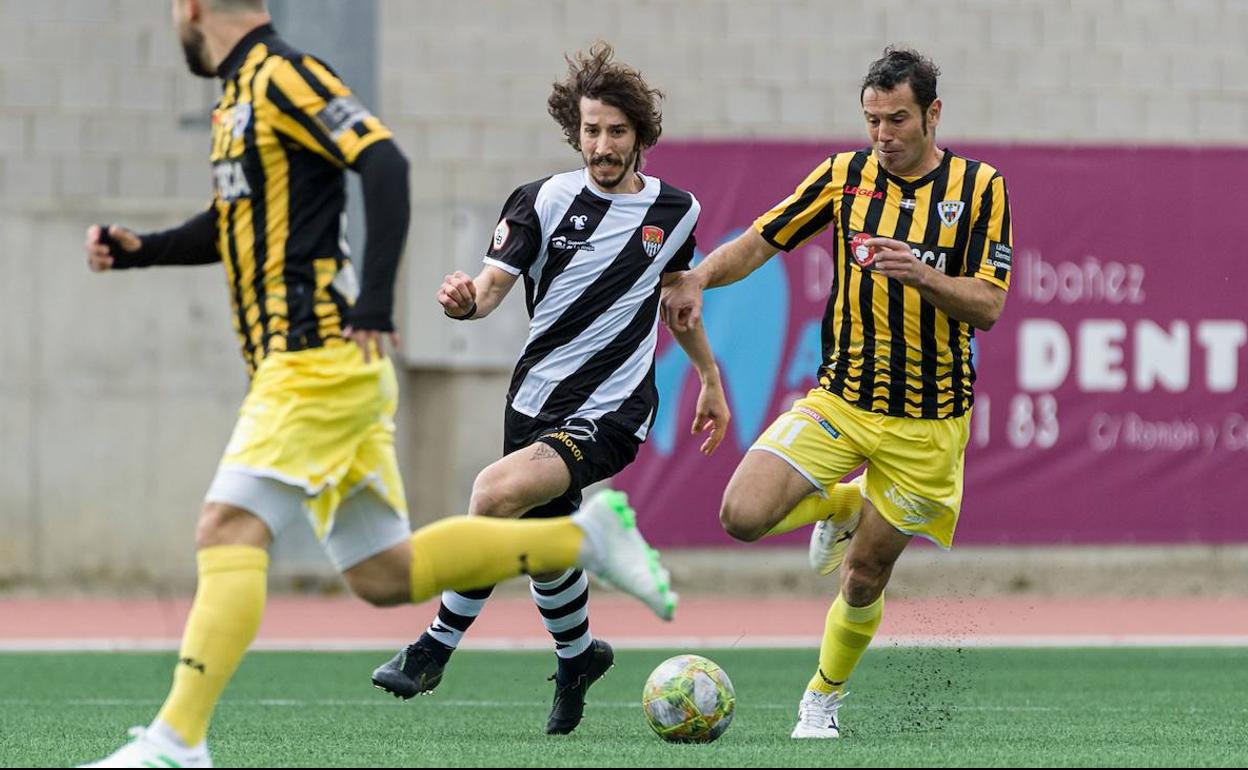 El ya exjugador del Haro, en un partido contra el Barakaldo. 