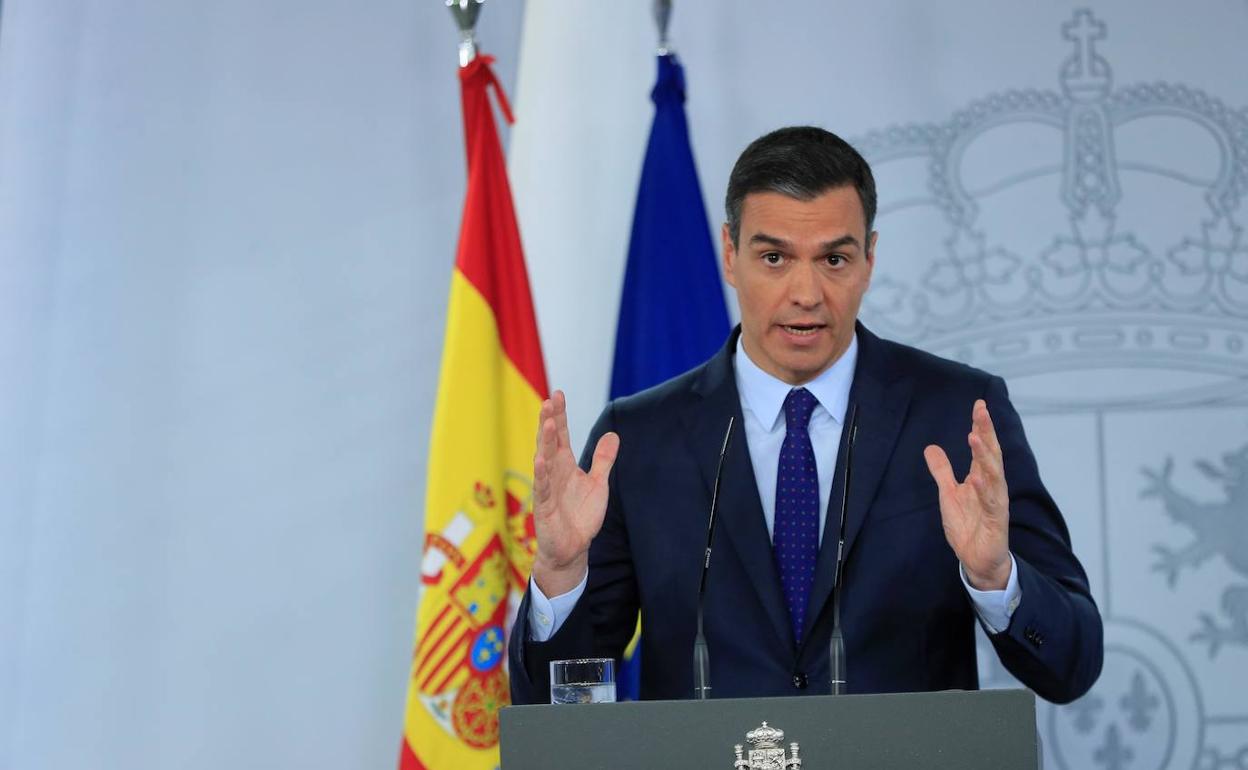 Pedro Sánchez, en rueda de prensa. 