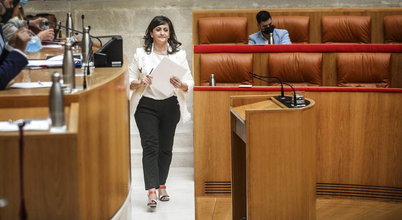 Concha Andreu, presidenta del Gobierno de La Rioja, ha protagonizado una larga intervención de 45 folios