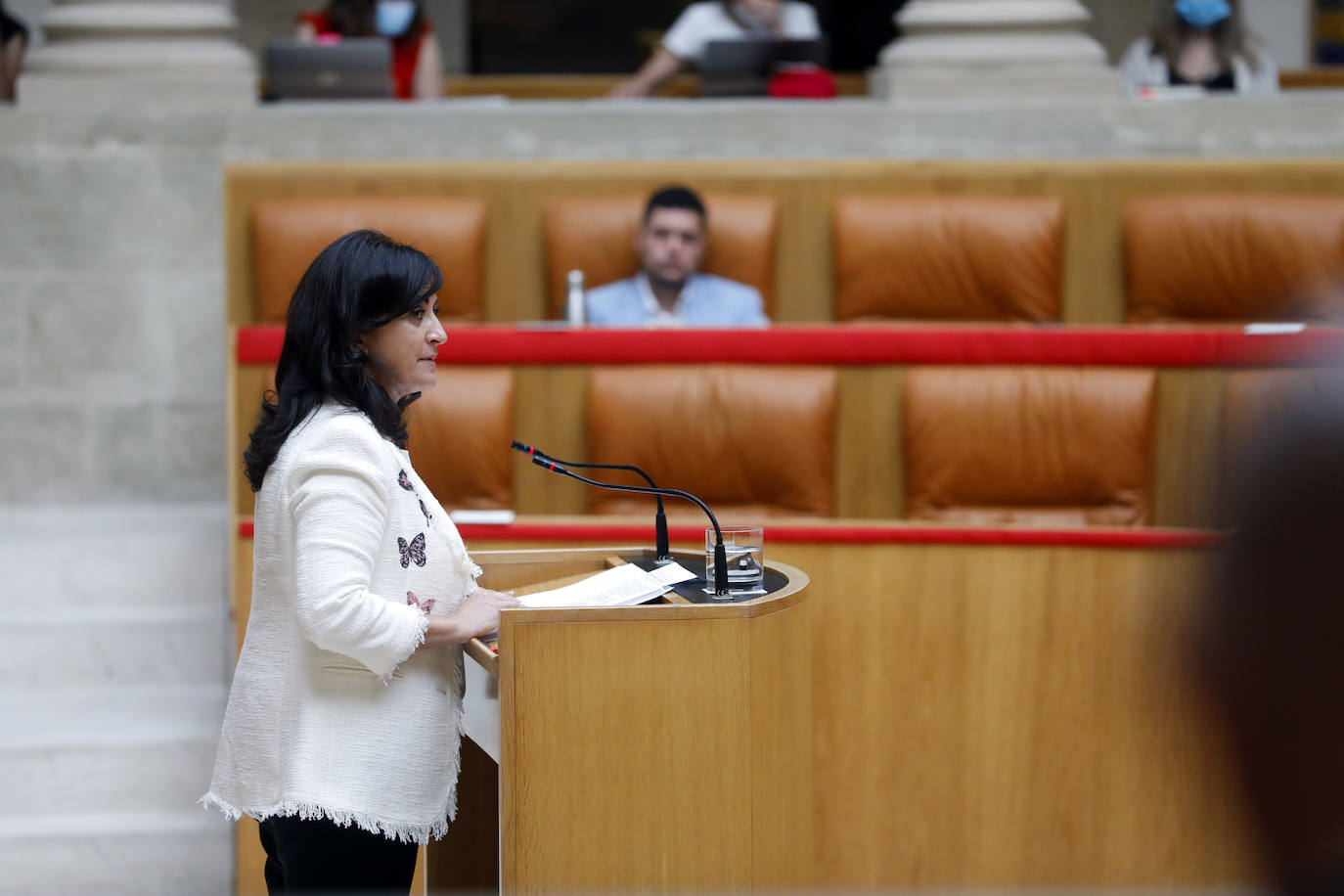 Concha Andreu, presidenta del Gobierno de La Rioja, ha protagonizado una larga intervención de 45 folios