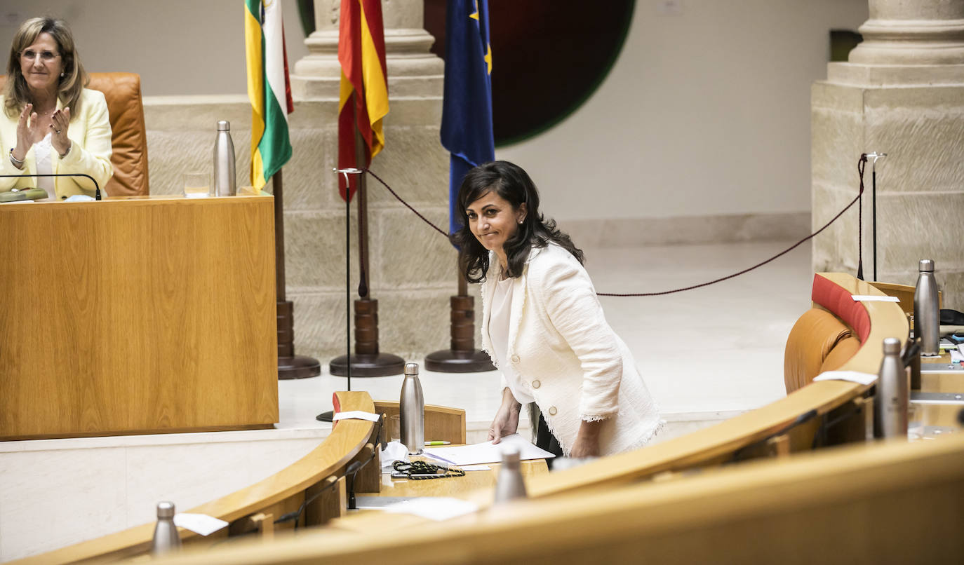 Concha Andreu, presidenta del Gobierno de La Rioja, ha protagonizado una larga intervención de 45 folios