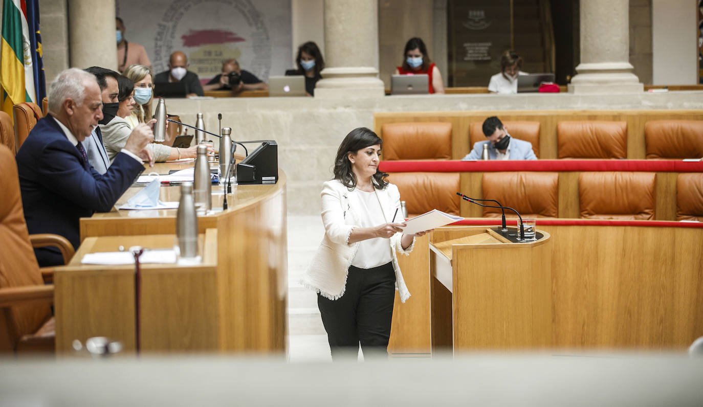 Concha Andreu, presidenta del Gobierno de La Rioja, ha protagonizado una larga intervención de 45 folios