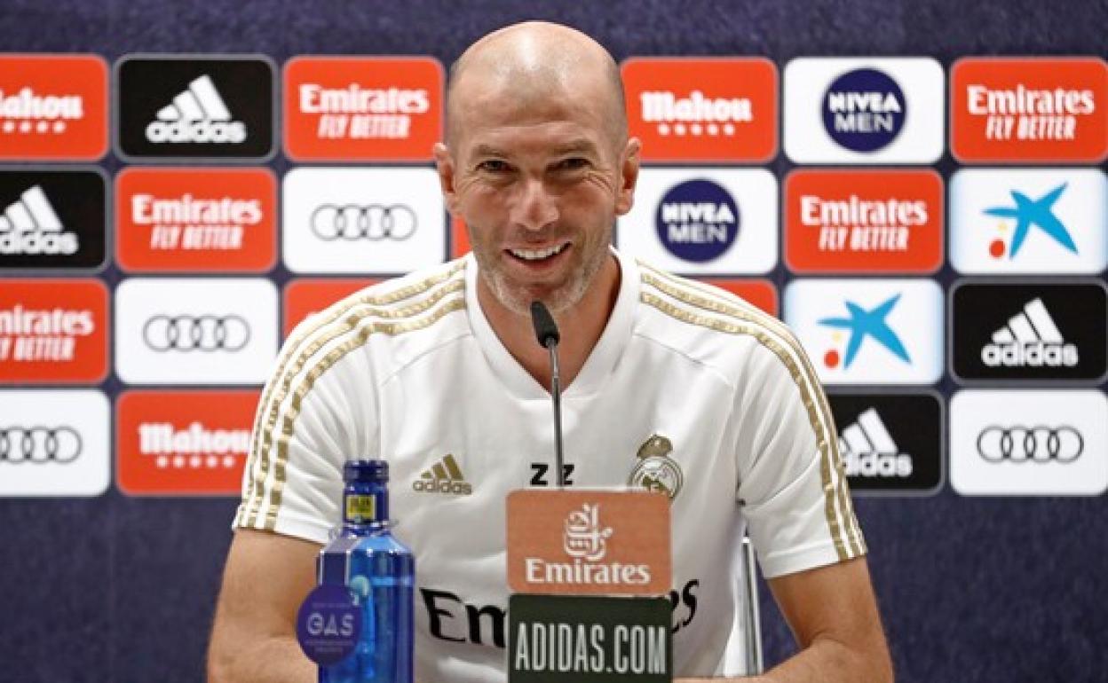 Zinedine Zidane, entrenador del Real Madrid, en conferencia de prensa telemática. 