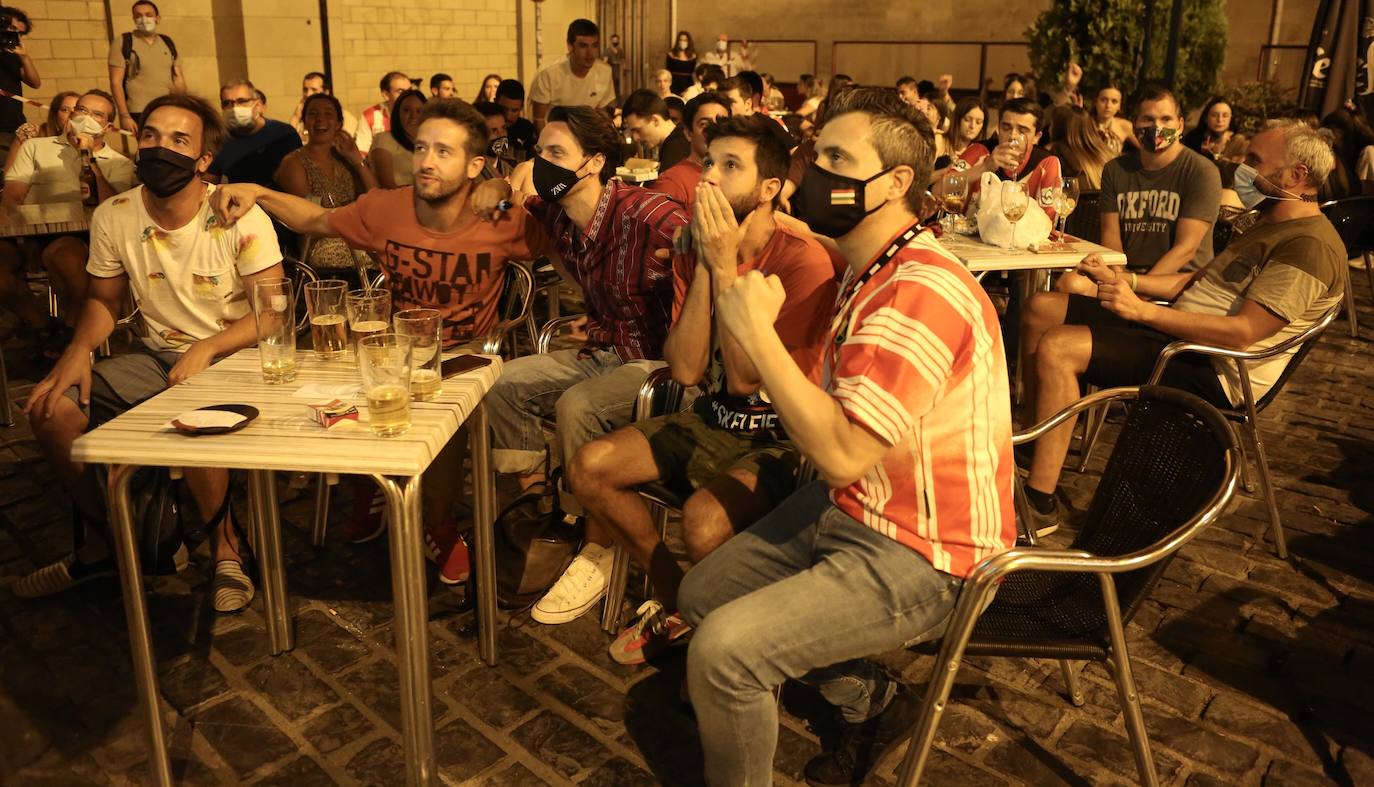 La afición blanquirroja ha sufrido bastante durante el encuentro frente al Castellón, pero finalmente ha merecido la pena