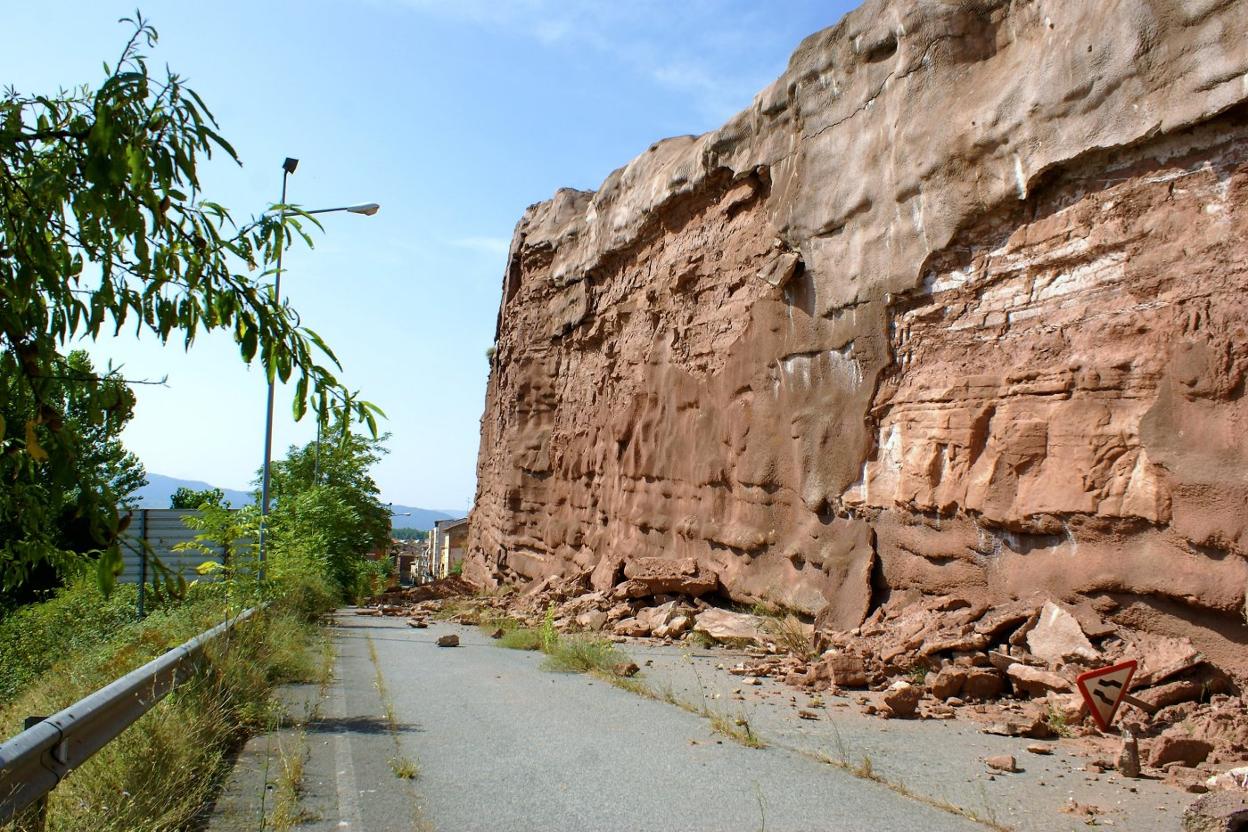 Acceso a Nájera por Peñaescalera ayer por la mañana. 