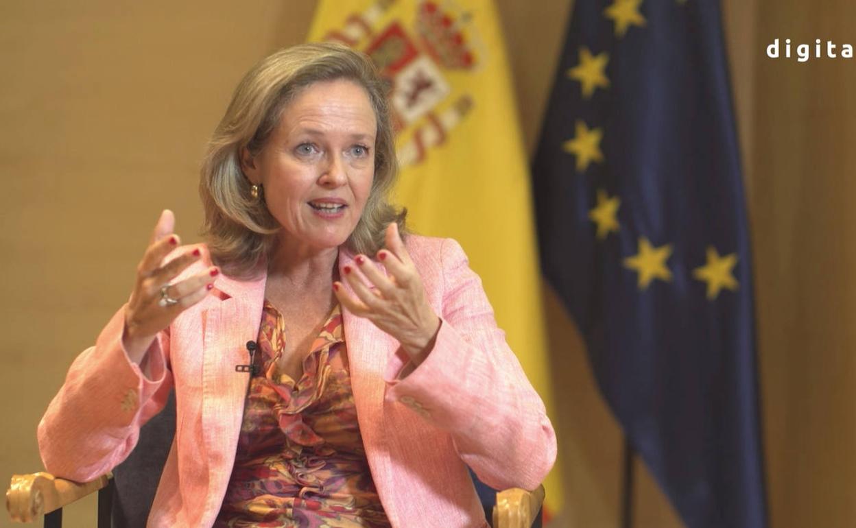 Nadia Calviño, durante su intervención en el congreso tecnológico 