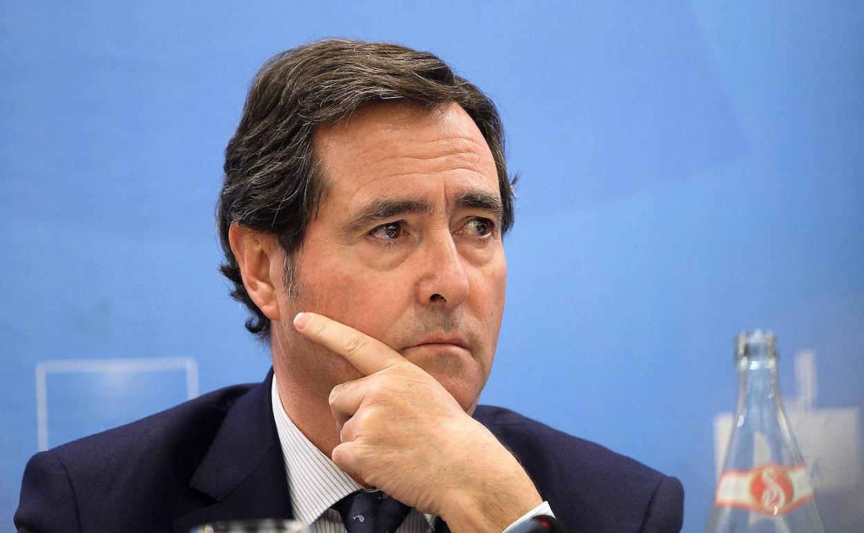 El presidente de la CEOE, Antonio Garamendi. 