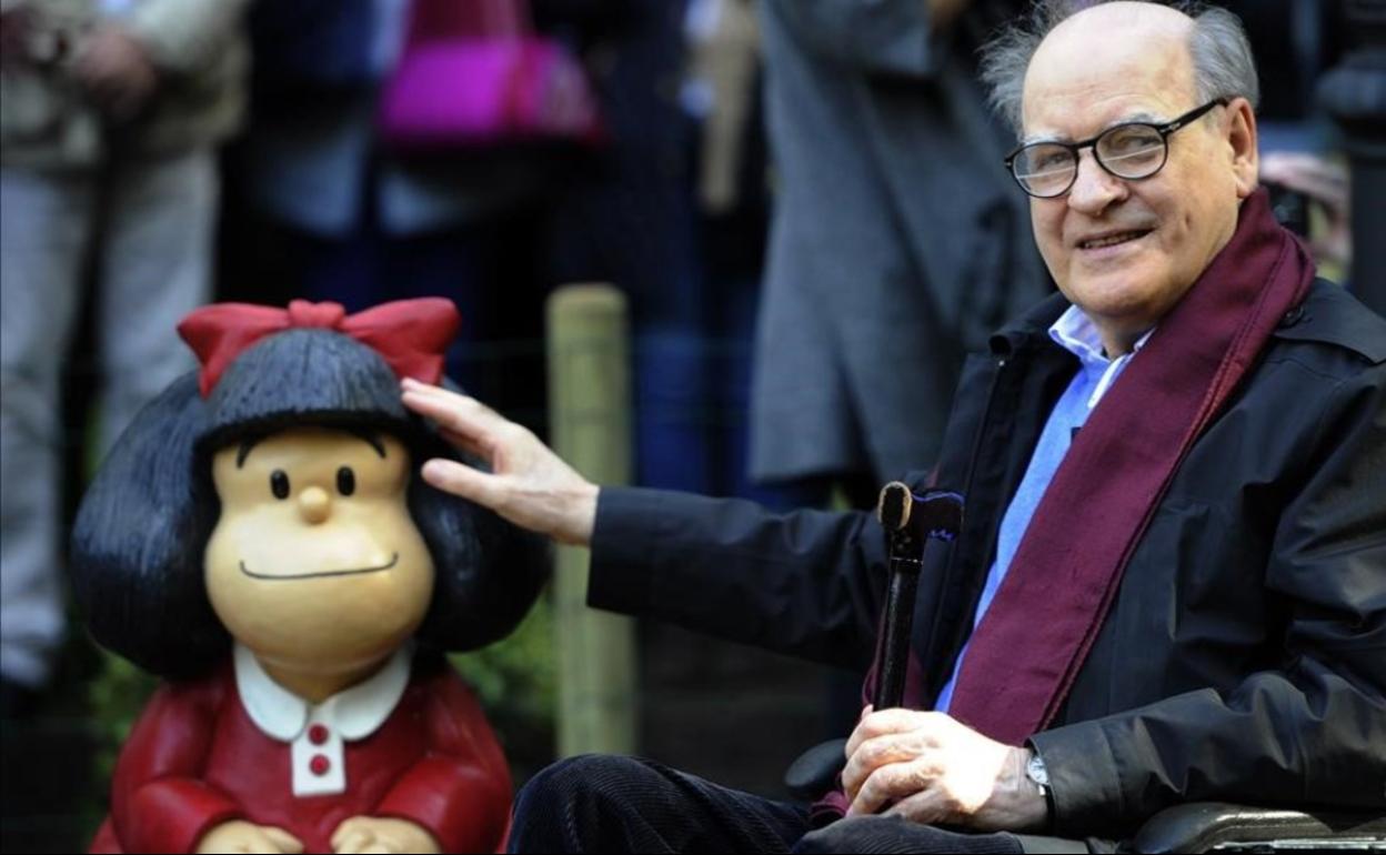 Joaquín Salvador Lavado, 'Quino', con Mafalda.