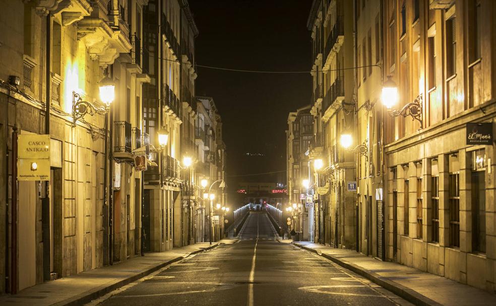 La calle Sagasta de Logroño, completamente vacía. 