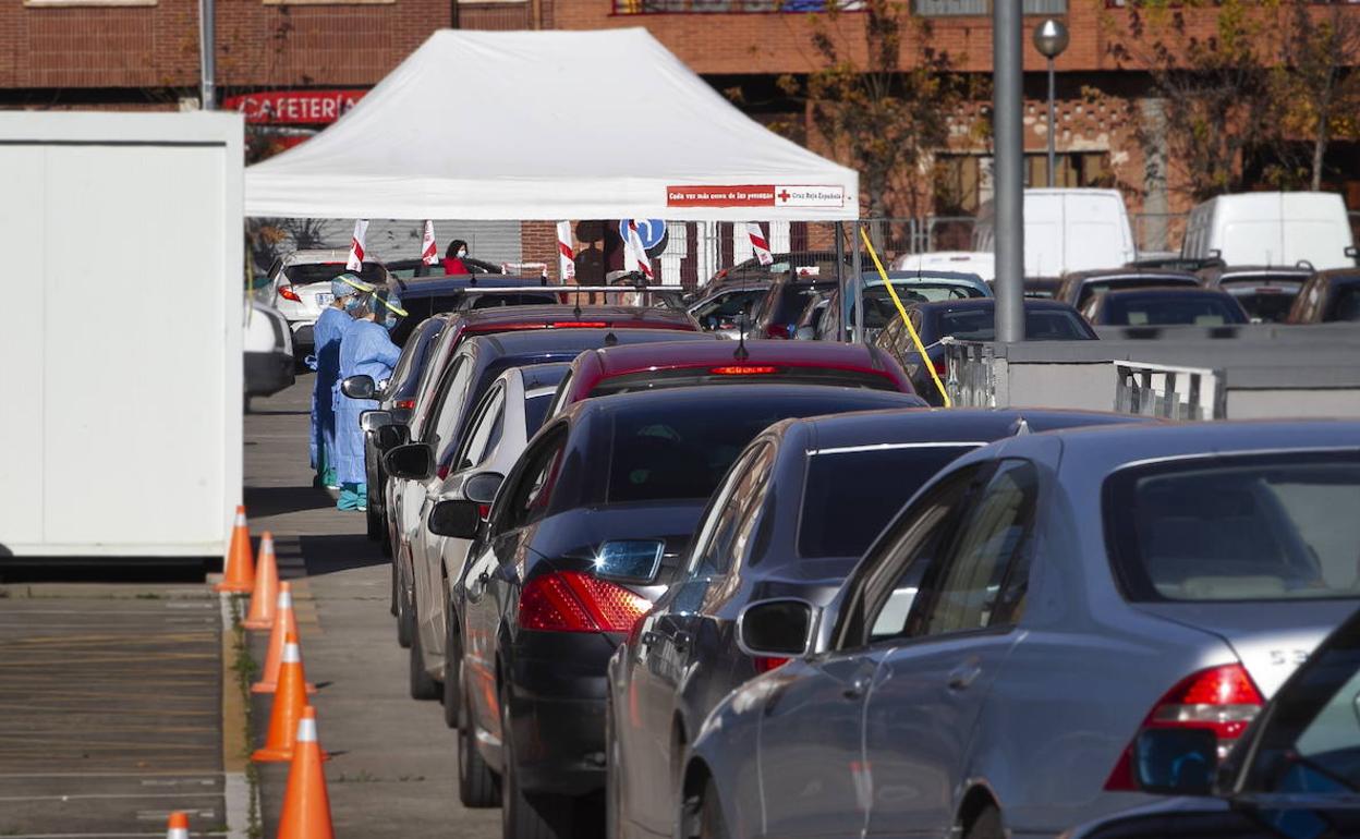 Pruebas de COVID-19 en el parking del CIBIR